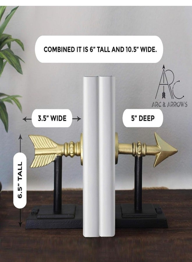ARC & ARROWS فواصل كتب معدنية كبيرة على شكل أسهم ذهبية من آرك آند آروز | تصميم ثقيل وزخرفي، بنمط ريفي وفريد من نوعه، مثالي لرفوف الكتب أو منظمات الكتب - Image 4