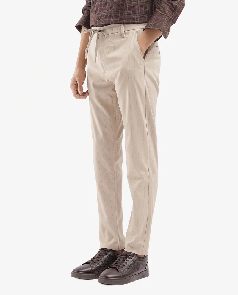 Rare Rabbit Men's Striped Drawstring Closure Trouser
