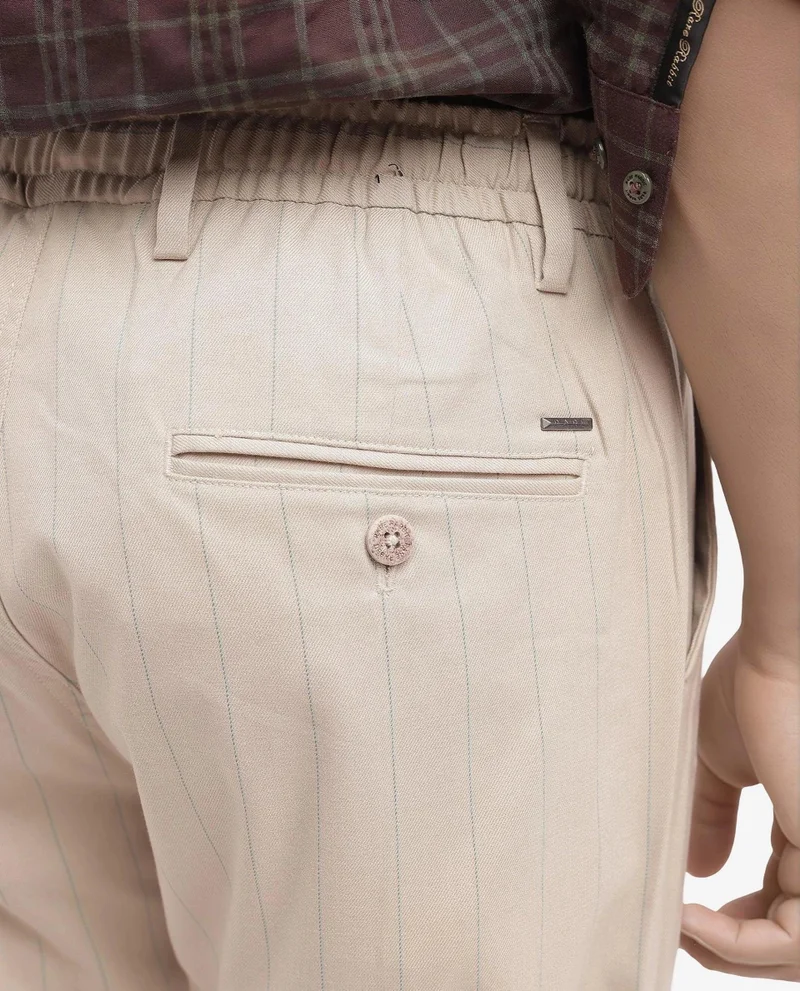 Rare Rabbit Men's Striped Drawstring Closure Trouser