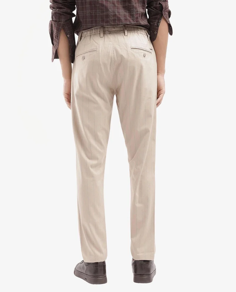 Rare Rabbit Men's Striped Drawstring Closure Trouser