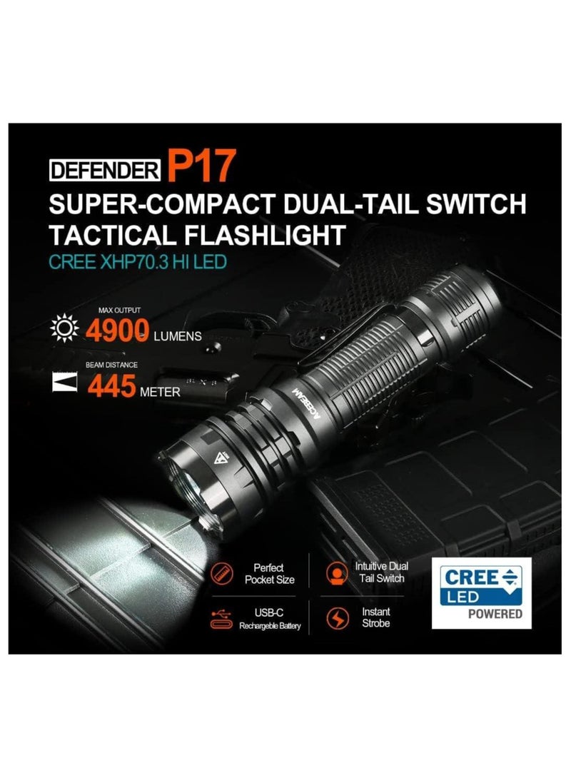 Acebeam DEFENDER P17 4900 Lumens Tactical Flashlight  - Image 2