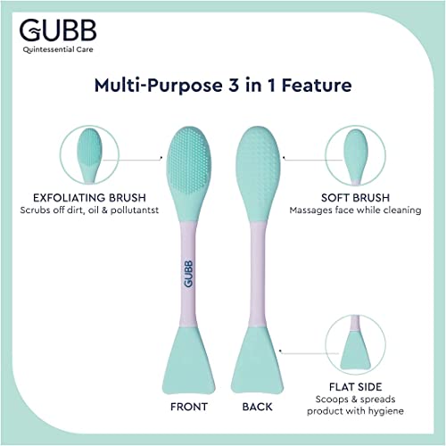 Gubb Silicon Face Cleansing Brush Made With Ultra Hygienic Soft Silicone - Soft & Thin Bristles for Gentle Exfoliation - Multipurpose Silicone Brush - Image 4