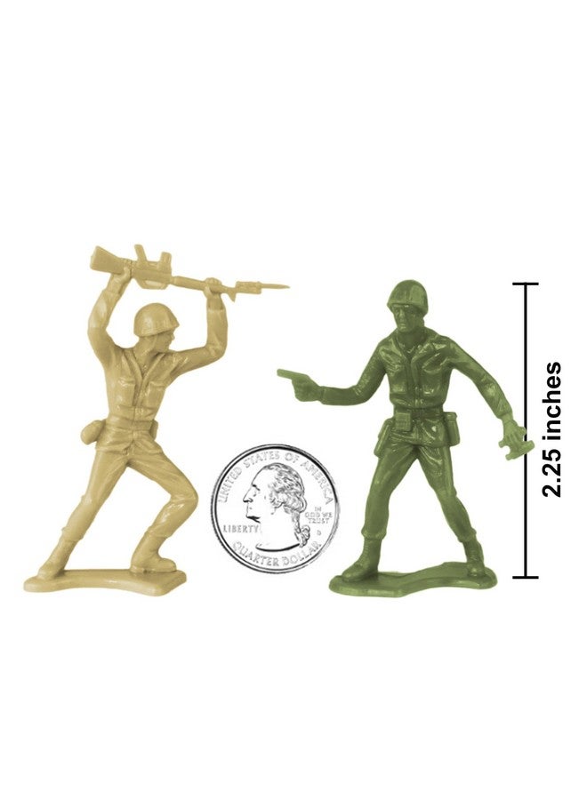 Tim Mee Toy جنود الجيش البلاستيكي تيم مي OD الأخضر، تان ورمادي 72 قطعة - صنع في الولايات المتحدة - Image 2