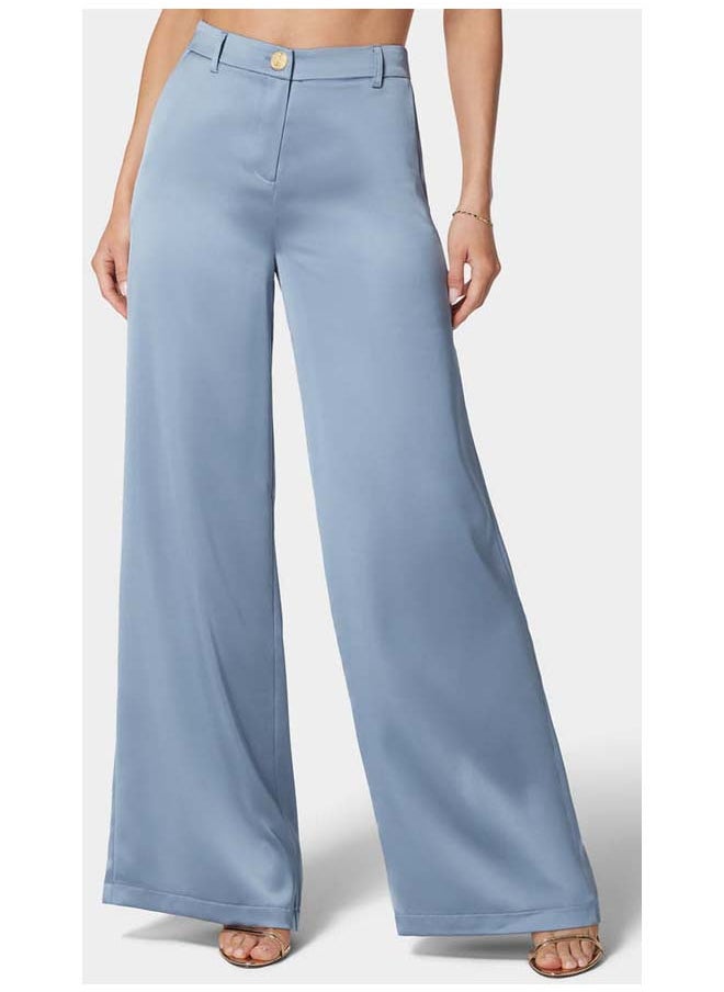 bebe High Waist Ultra Wide Leg Satin Pant  - Image 2