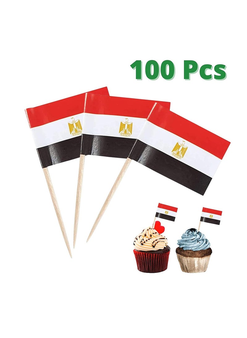 PRINTSHOP4ME 100 Pcs Egyptian Flag Toothpick Flags-Egypt Cupcake Toppers Stick Flags-Egyptian Flag Day-Egypt National Day Flag-Party Supplies Flag Decoration  - Image 5