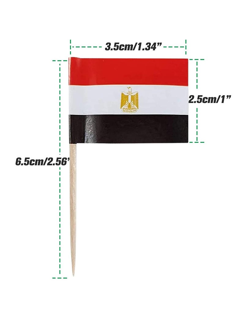 PRINTSHOP4ME 100 Pcs Egyptian Flag Toothpick Flags-Egypt Cupcake Toppers Stick Flags-Egyptian Flag Day-Egypt National Day Flag-Party Supplies Flag Decoration  - Image 3