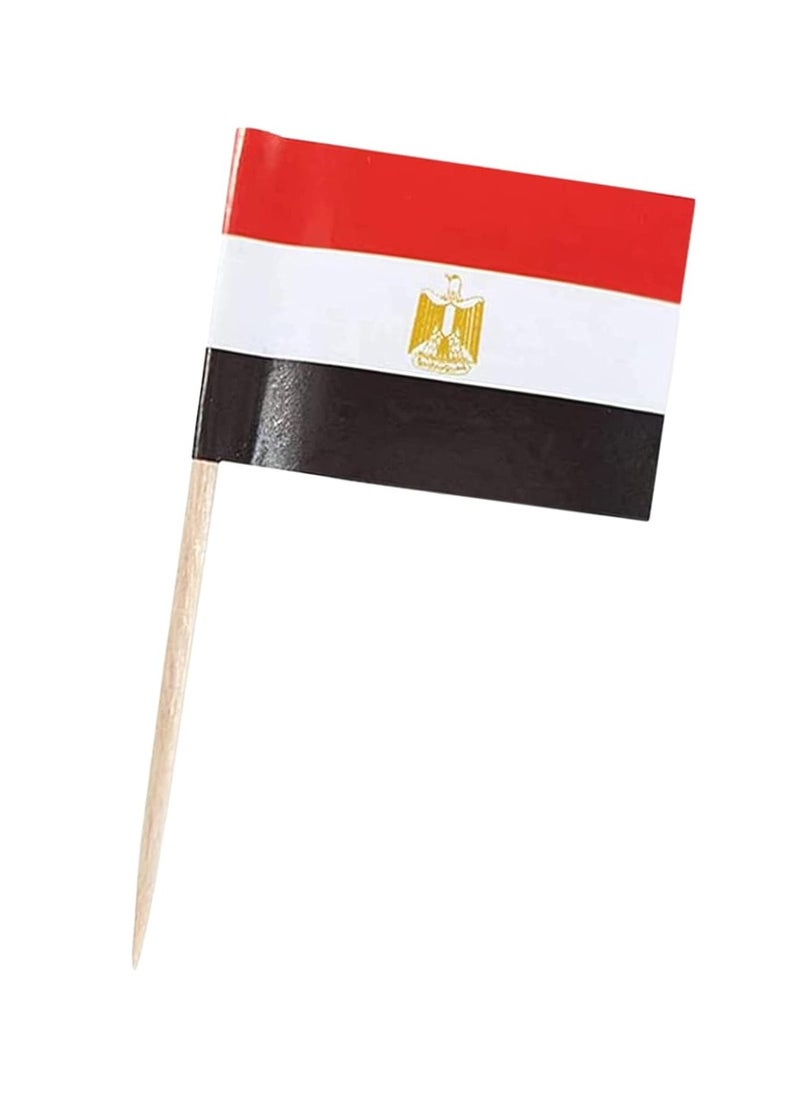 PRINTSHOP4ME 100 Pcs Egyptian Flag Toothpick Flags-Egypt Cupcake Toppers Stick Flags-Egyptian Flag Day-Egypt National Day Flag-Party Supplies Flag Decoration  - Image 2