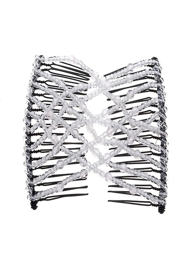 Ruihfas 4Pcs Magic Women Girls Easy Stretch Hair Combs Beaded Stretching Double Combs Hair Styling Clips in Seconds - Image 3