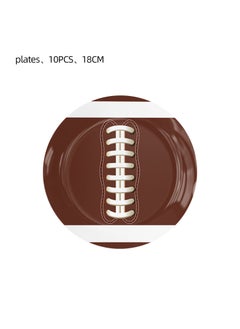 Generic Super Bowl rugby American Football childrens birthday party tableware paper plate tissue tablecloth decoration party supplies 7-inch plate 10PCs-rugby 2 