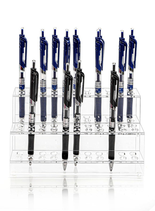 Peohud Acrylic Pen Holder, 44-Slots Pencil Display Stand, Clear Makeup Brush Rack Organizer, Multipurpose Eyebrow Pen Stand for School Office Home Retail Store - Image 5