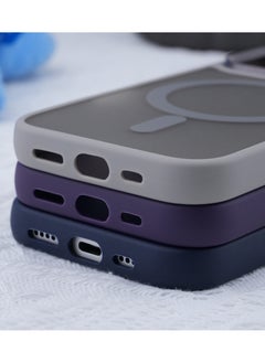 جومو ستور غطاء حماية مغناطيسي مطفي لهاتف iPhone 15 Pro Max، متوافق مع MagSafe، ظهر شفاف مطفي، نحيف مقاوم للصدمات، مصنوع من TPU ناعم مع حواف فاخرة مطلية  - Image 4