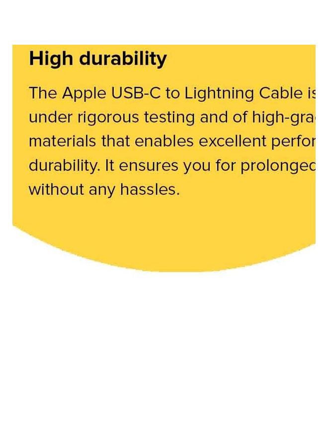 ابل  كابل USB-C إلى Lightning أبيض - Image 3