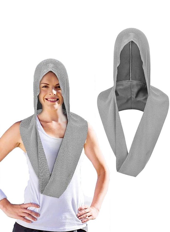 Cooling Hoodie Towel Soft Comfortable Fast Drying Hoodie Multifunctional Sun Protections Neck Wrap Scarf for Men and Women Yoga Sports Gym Fitness Workout Beach Camping