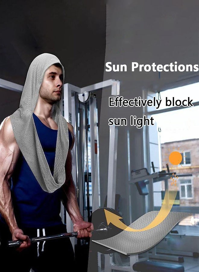 Cooling Hoodie Towel Soft Comfortable Fast Drying Hoodie Multifunctional Sun Protections Neck Wrap Scarf for Men and Women Yoga Sports Gym Fitness Workout Beach Camping