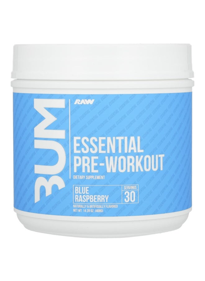 Raw Nutrition Raw Nutrition, Bum, Essential Pre-Workout, Blue Raspberry, 14.39 oz (408 g)  - Image 1