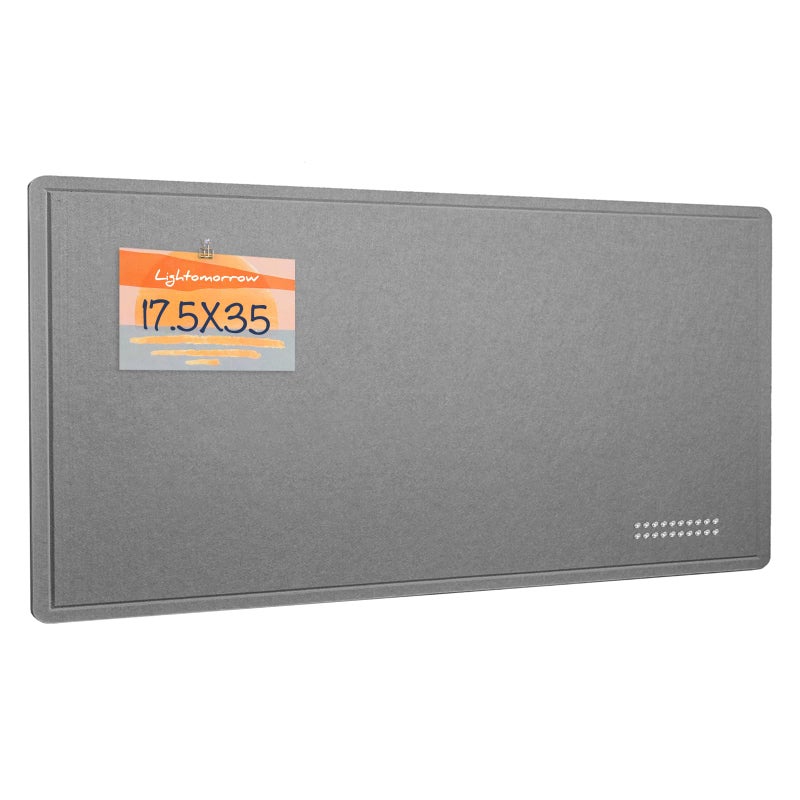 Lightomorrow Bulletin Board 35 x 17 12 inches Felt Board Decorative Pin Board Cork Board Alternative for Wall Foldable SelfAdhesive Vision Board Prayer Board with 20 Pushpins Gray - Image 2