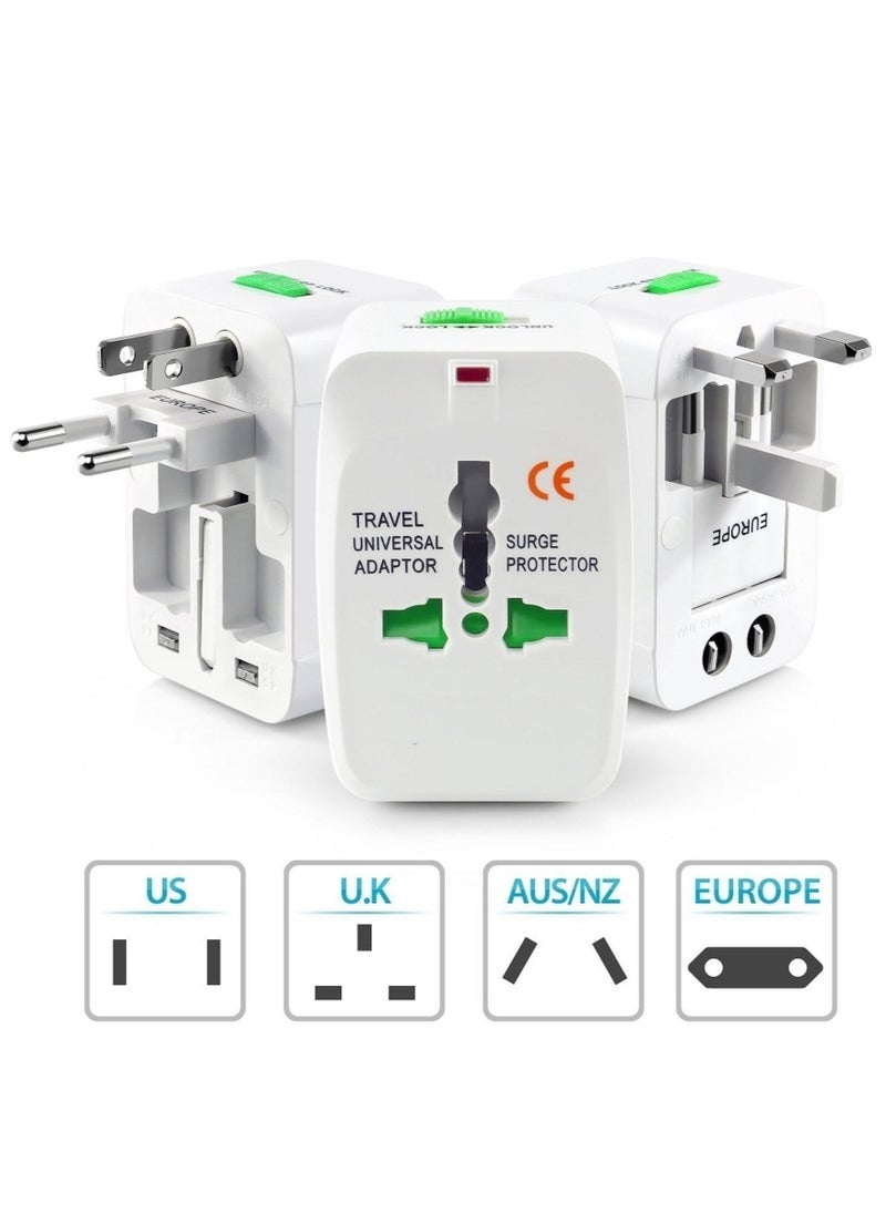 JAJEEK "Universal Travel Adapter – All-in-One Global Charger with USB Ports (White)"  - Image 3