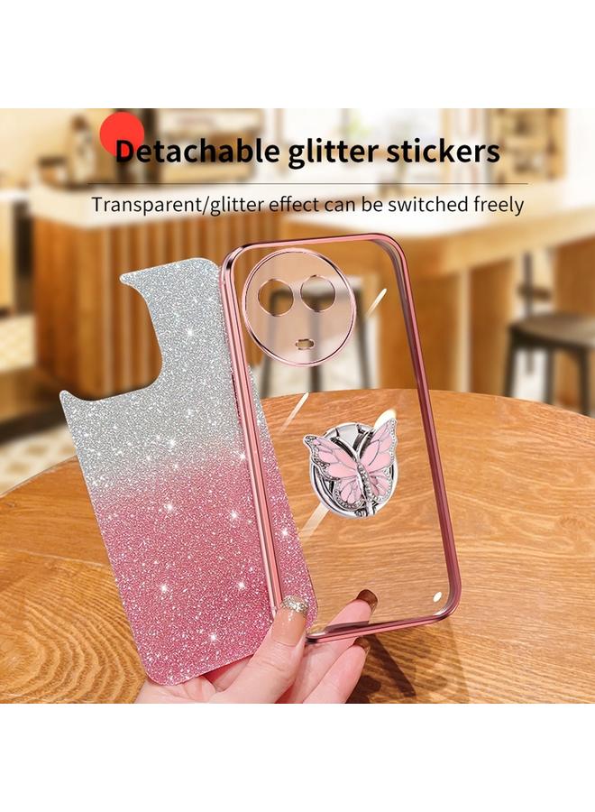 S-TOP Case For Realme 11 5G Plated Gradient Glitter Butterfly Holder TPU Phone Case - Image 4