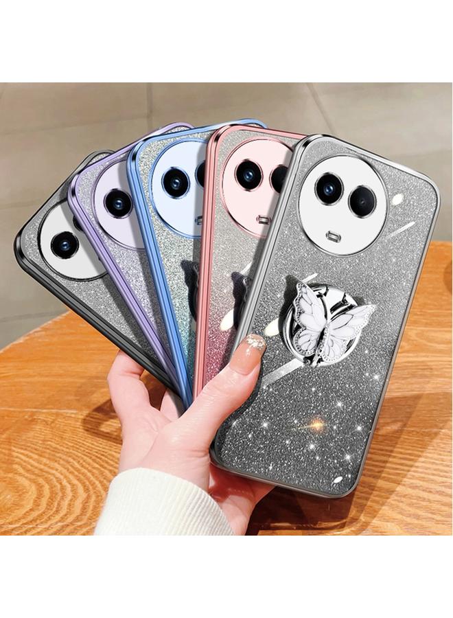 S-TOP Case For Realme 11 5G Plated Gradient Glitter Butterfly Holder TPU Phone Case - Image 2