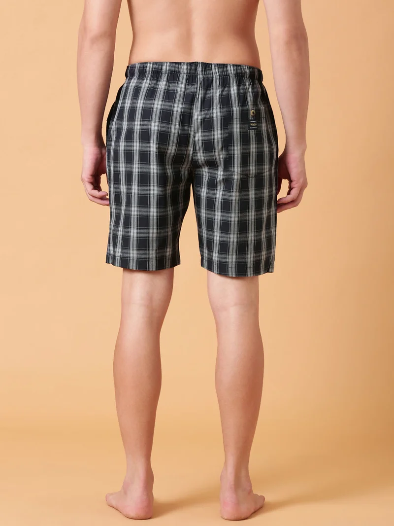 Joven JOVEN Men Checked Cotton Lounge Shorts