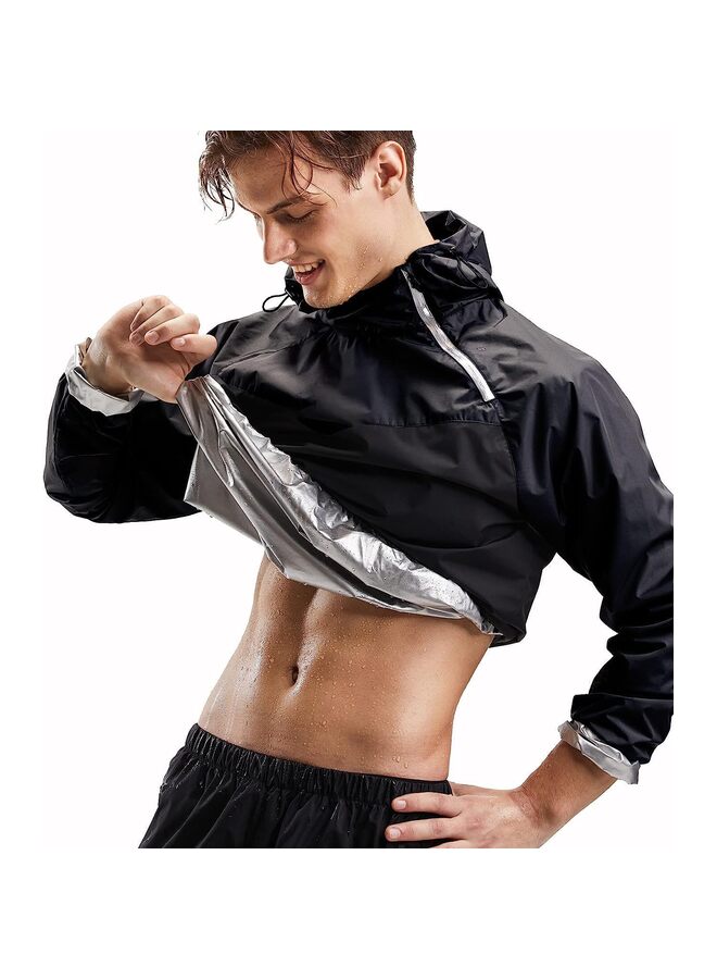 يُسلِّم سترة سونا للرجال التعرق سترة سونا بنطلون صالة رياضية تمرين بدلات العرق سونا للرجال القميص Mens/XXL - Image 3