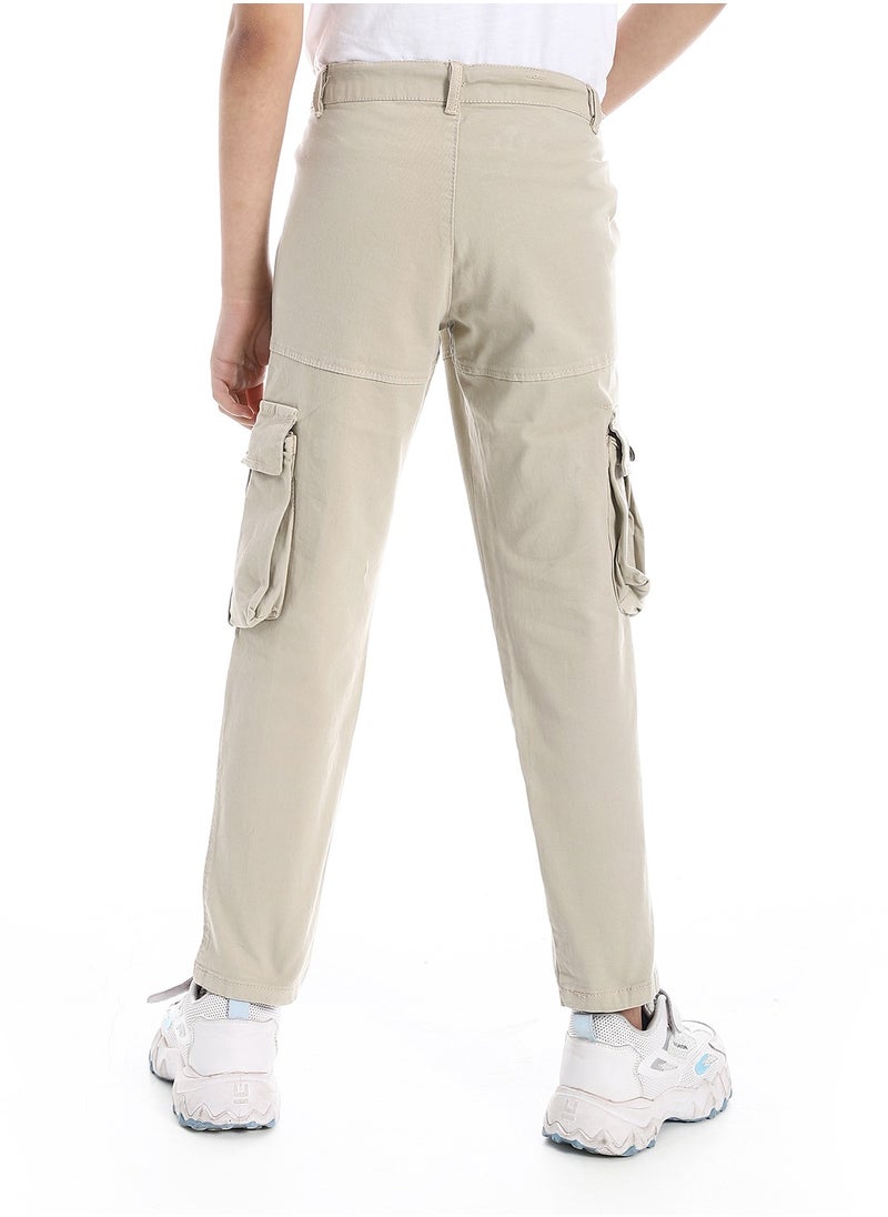 Andora - Boys Multi-Pocket Cargo Trousers_Beige - Image 1