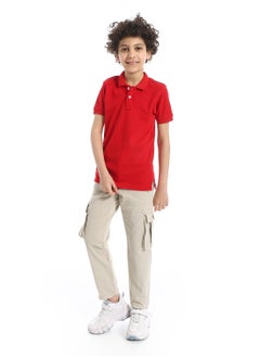 Andora Boys Multi-Pocket Cargo Trousers_Beige  - Image 5