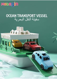ميبيجين قارب لعبة مع 4 سيارات صغيرة وسطح قابل للتمديد، قارب جاهز للماء لحوض الاستحمام والحمام والمسبح والشاطئ، لعبة حمام للأطفال، هدية مثالية للأطفال الصغار، 16.9 * 26 * 17.4 سم  - Image 4