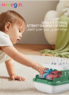 MEBEGIN Toy Boat with 4 Mini Cars and Extendable Deck, Water-ready Ferry Boat for Bathtub, Bathroom, Pool and Beach, Children's Bath Toy, Ideal Gift for Toddlers, 16.9*26*17.4cm  - Image 5