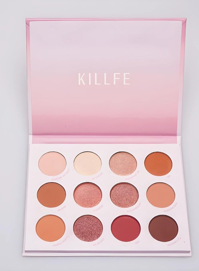 KILLFE 12 Colors Professional Waterproof Eyeshadow Palette - Image 1