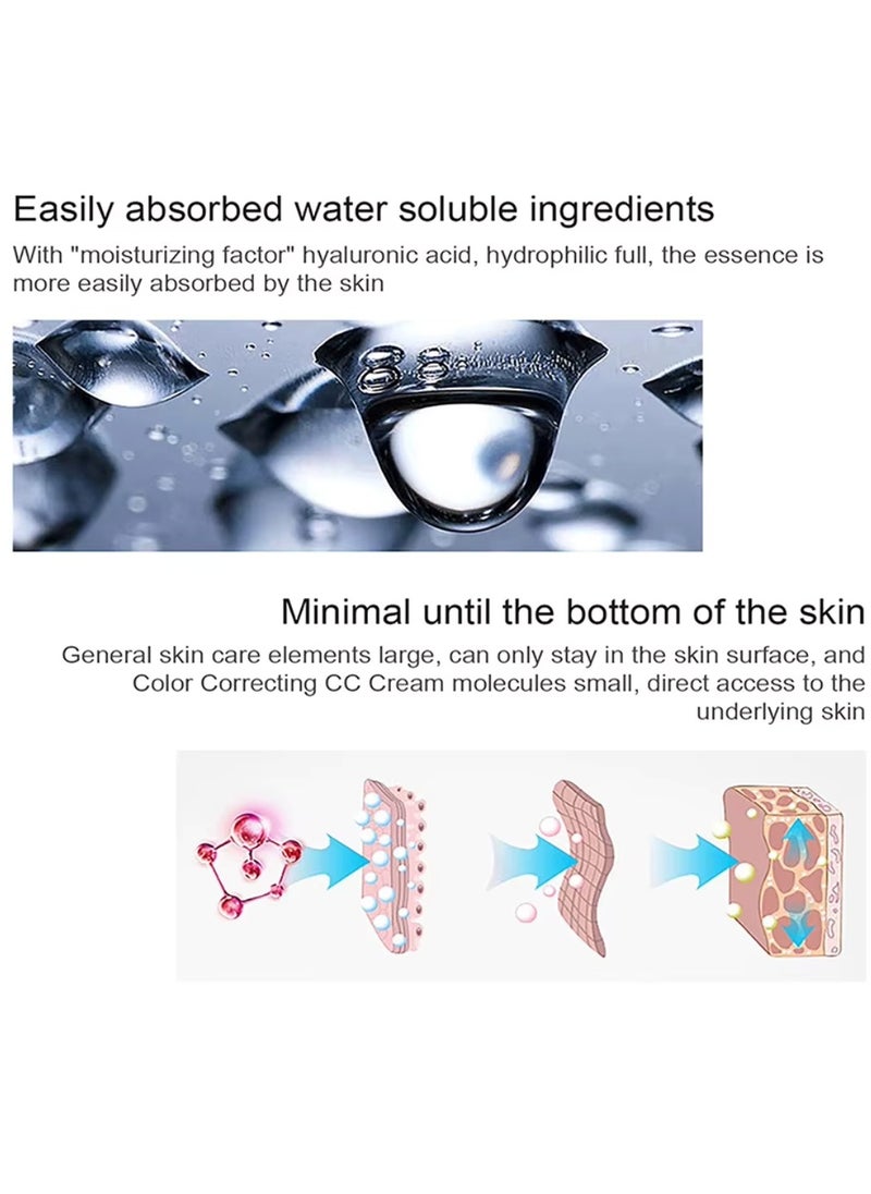 ibcccndc CC Cream Color Correcting Gel with Centella Asiatica Full Coverage Foundation Hydrating Cream and SPF 25 Sunscreen Even Skin Tone Moisturizing Hydrating Serum Dark  - Image 3