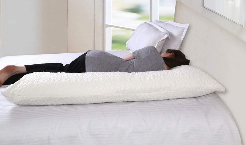METRON L Shape Total Body Pillow with Adjustable Shredded Memory Foam Perfect for Cuddling Snuggling and Maternity Full Size20x54 Bamboo Derived Viscose Rayon Polyester Cover - Image 3