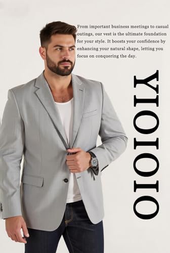 YIOIOIO Mens Compression Shirt Sleeveless Slimming Body Shaper Undershirts Tummy Control Workout Tank Top - Image 5