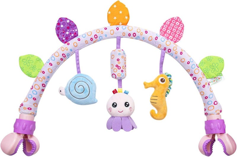 Caterbee Baby bassinet toys, Infant & Toddlers Crib and Pushchair toy, Travel Arch Stroller toy & Pram Activity toys for indoor and outdoor (Ocean) - Image 2