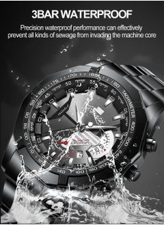 VavaVoom Wrist Watch For Men, Fashion Analog Quartz Men's Watch, 3BAR Waterproof Quartz Watch With Stainless Steel Strap, Wear Resistant Comfortable Luxury Wrist Watch With Luminous Pointer, (Silver)  - Image 2