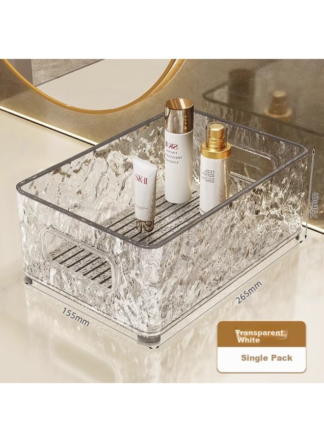 Muya Cosmetic Storage Box, Bathroom Organizer, Transparent Storage Basket, Toiletry And Skincare Product Organizer Rack