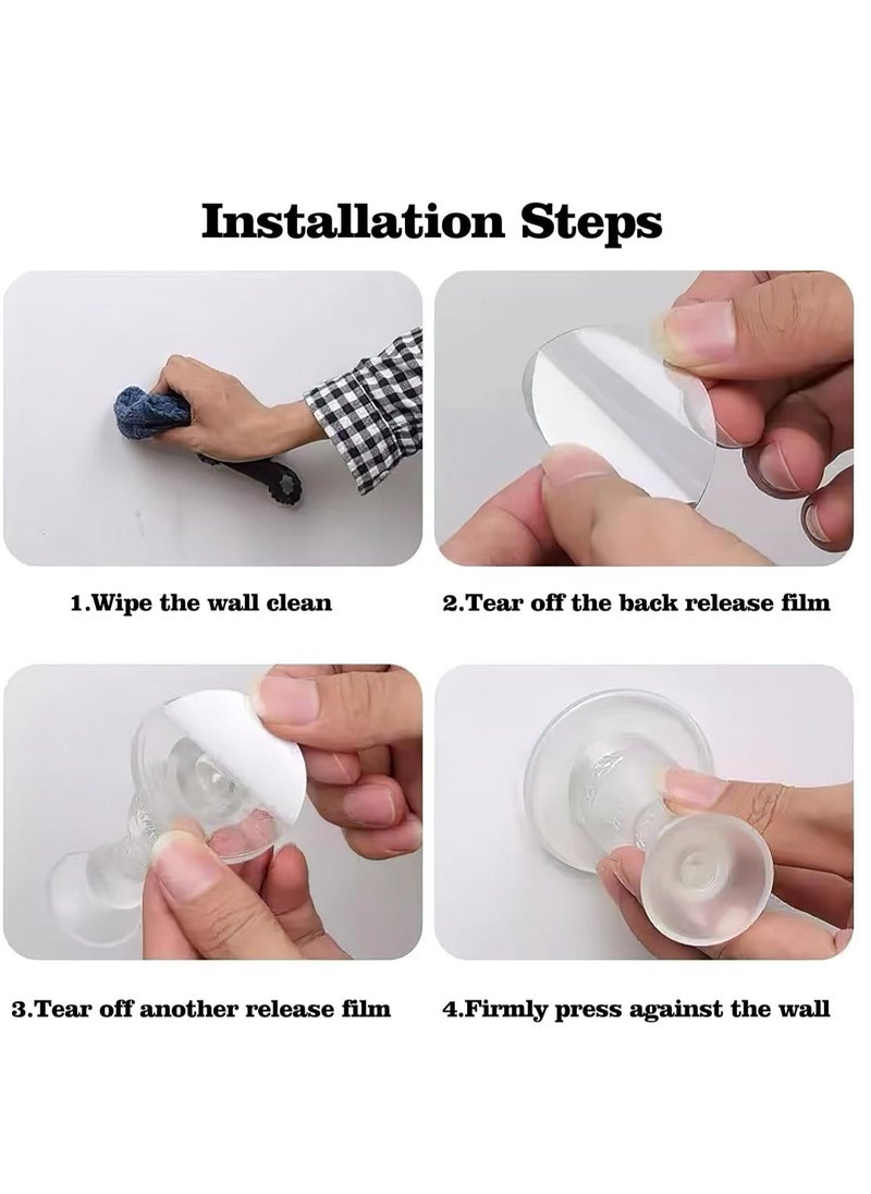 Generic Door Stoppers for Wall 4 Pack Silicone Door Holder Keep Door Open No Drilling Door Catch with Adhesive Tapes Door Stops Wall Protectors Door Handle Bumper Holder for Wall  - Image 3