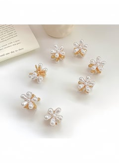 Lesha 10 Pcs Small Mini Pearl Claw Clips with Flower Design, Sweet Artificial Bangs Clips Decorative Hair Accessories for Women Girls  - Image 2