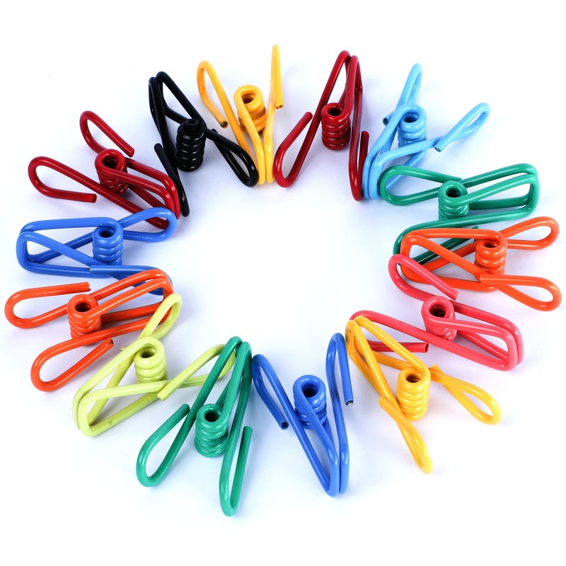 Riveda Riveda 30 Pack Assorted Chip Bag Clips Utility  PVC 2 Inch Coated Colorful Sealer for Sealing Food  Paper Holder Clothesline Clip for Laundry Hanging Kitchen Bags Multipurpose Clothes Pins 