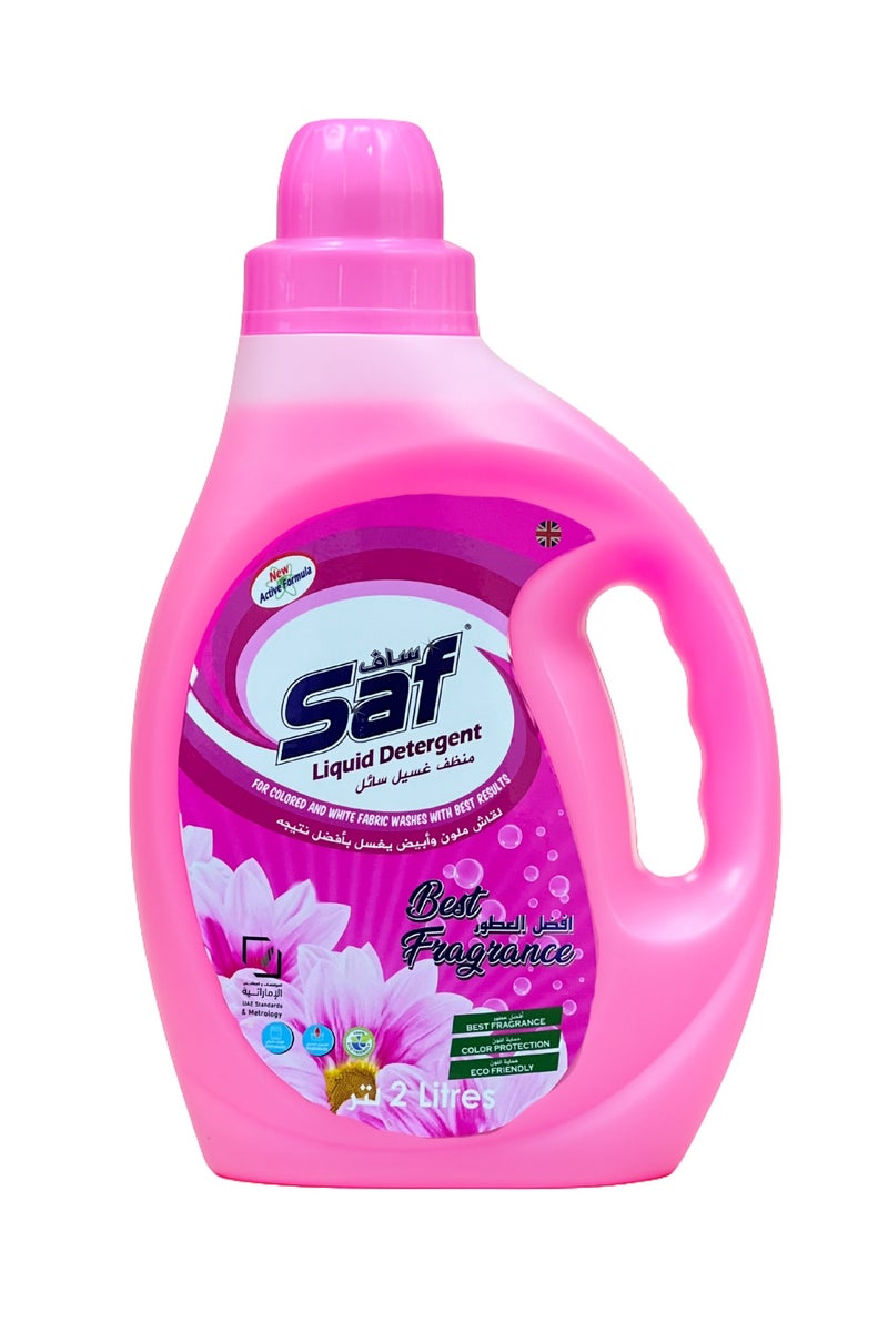 SAF Liquid Detergent 2L Pink | Powerful Stain Remover for Bright and Fresh Laundry. - Image 1