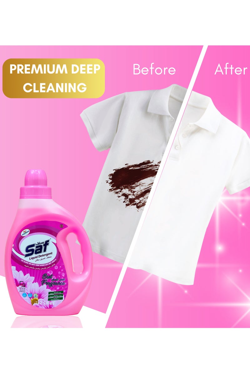 SAF Liquid Detergent 2L Pink | Powerful Stain Remover for Bright and Fresh Laundry. - Image 2