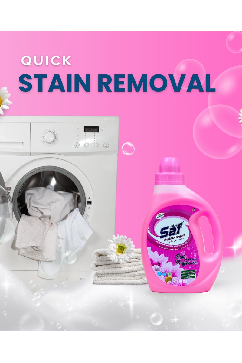 SAF Liquid Detergent 2L Pink | Powerful Stain Remover for Bright and Fresh Laundry. - Image 3