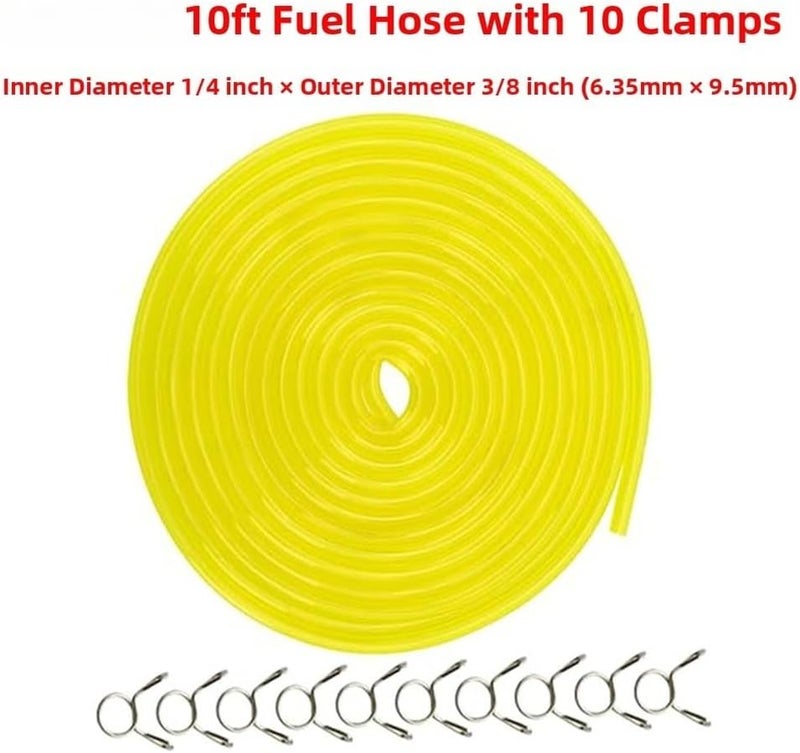 Small Engine Fuel Line Hose: Yellow Ethanol Resistant - UV Stable Fuel Line Tubing for Lawn Mowers Chainsaws String Trimmers - Image 2