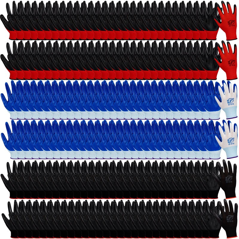 Gandeer 90 Pairs Gardening Gloves for Men Women Breathable Rubber Coated Working Gloves for Gardening 91 Inch