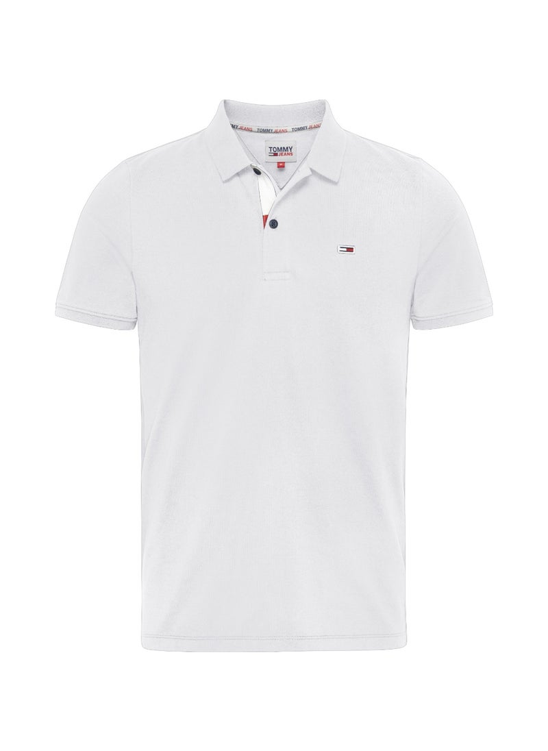 TOMMY HILFIGER Men's Pure Cotton Slim Fit Polo Shirt - Cotton, White  - Image 1
