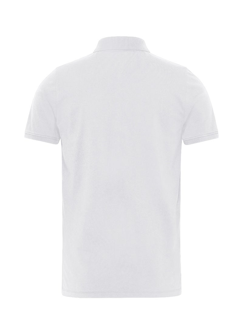 TOMMY HILFIGER Men's Pure Cotton Slim Fit Polo Shirt - Cotton, White  - Image 2