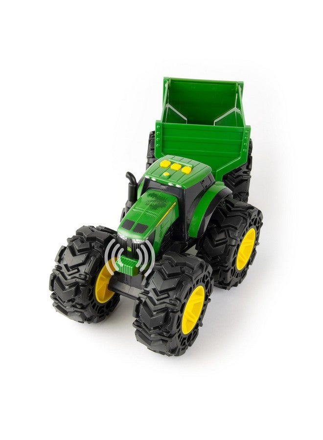 TOMY Monster Treads - John Deere Tractor Toy and Wagon - Includes Lights, Sounds, and Monster Truck Tires - John Deere Farm Toys - Ages 3 Years and Up - Image 4