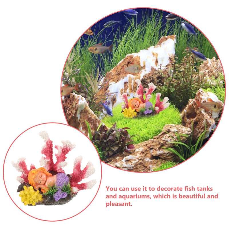 Realistic Mermaid Coral Aquarium Ornament Artificial Coral Decor for Fish Tank - Image 5
