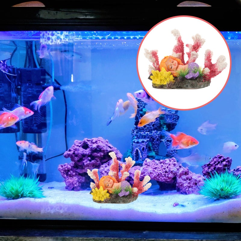 Realistic Mermaid Coral Aquarium Ornament Artificial Coral Decor for Fish Tank - Image 4