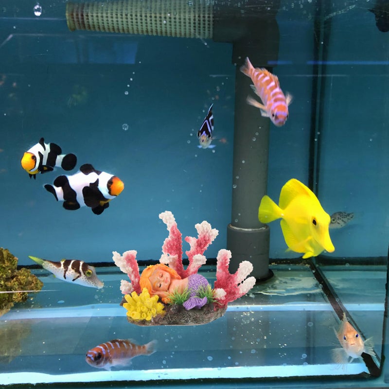 Realistic Mermaid Coral Aquarium Ornament Artificial Coral Decor for Fish Tank - Image 3